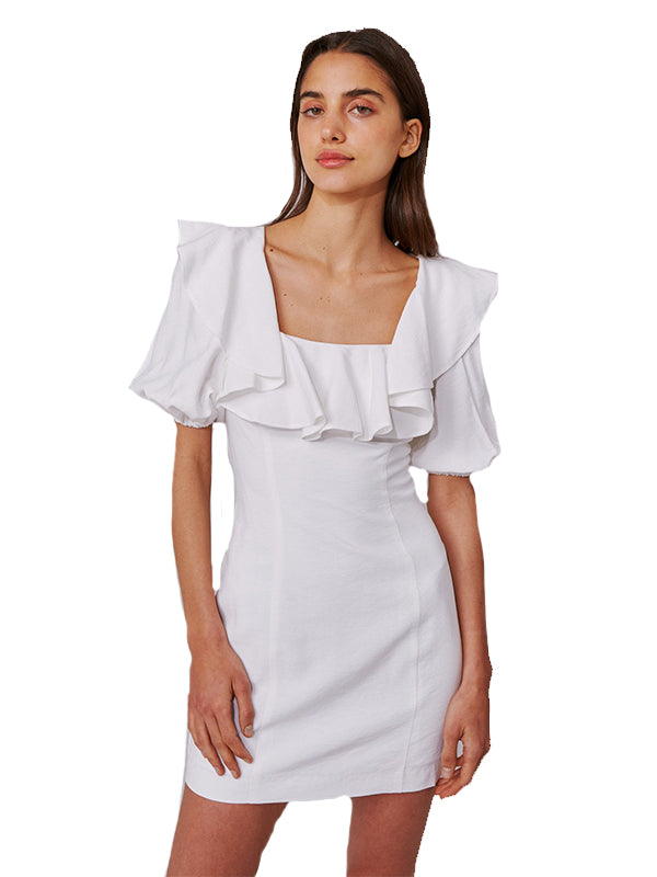 New Places Short Sleeve Dress in Ivory